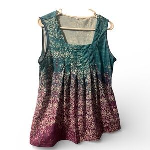 Women's Blue and Purple Sleeveless Top